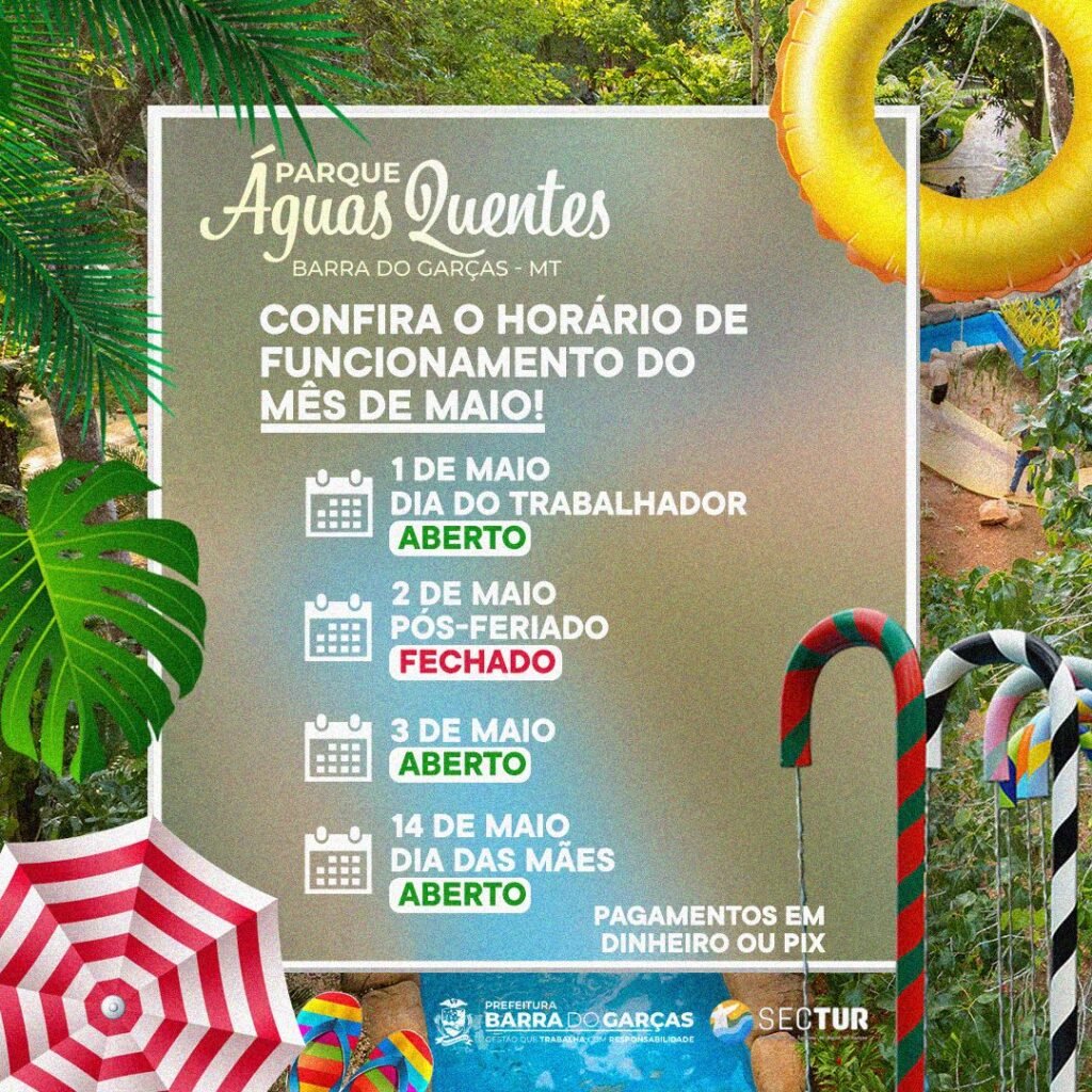 Feriado: Parque das Águas Quentes abre as portas neste dia 15 - Prefeitura  Municipal de Capa do Site